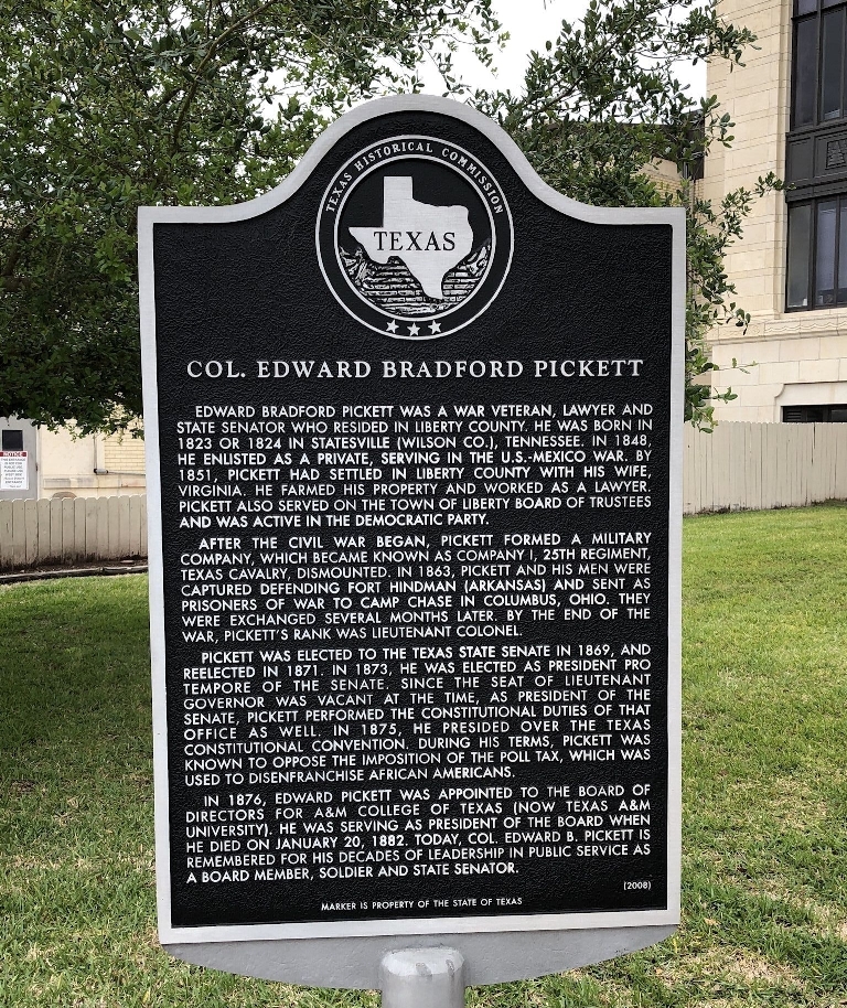 COL. EDWARD BRADFORD PICKETT WAR MEMORIAL MARKER