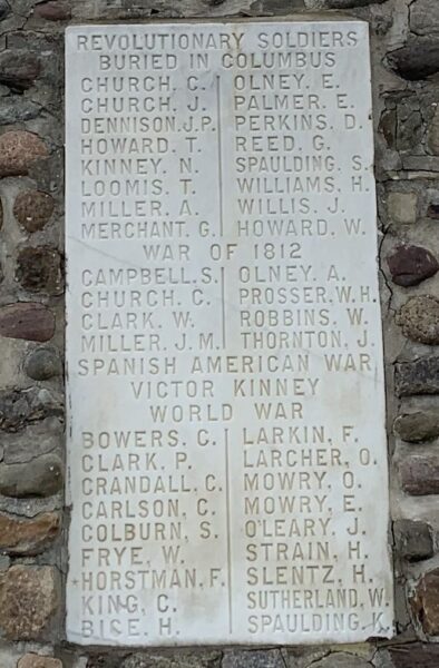 COLUMBUS MEMORIAL HONOR ROLL STONE A
