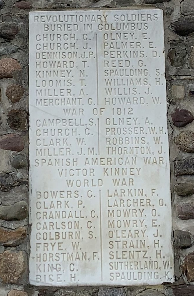 COLUMBUS MEMORIAL HONOR ROLL STONE A