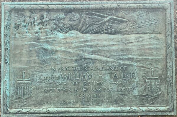 CORP. PILOT WILLIAM H. TAILER WAR MEMORIAL  PLAQUE