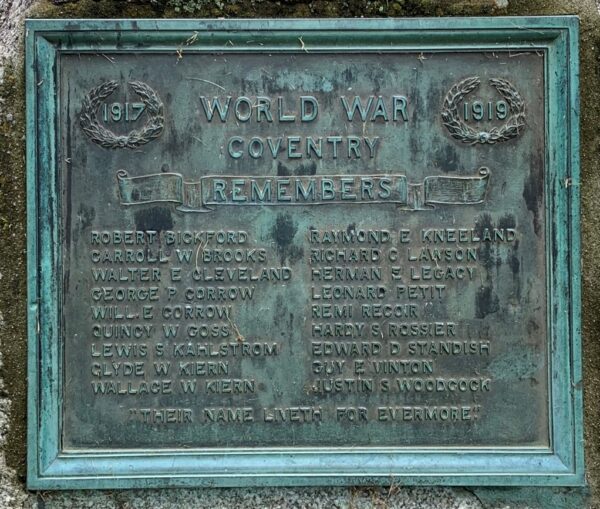 COVENTRY REMEMBERS WORLD WAR MEMORIAL PLAQUE