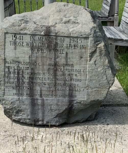 COXSACKIE GARDEN CLUB WORLD WAR II MEMORIAL STONE
