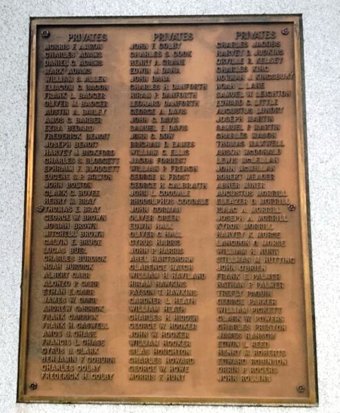 DANVILLE WAR OF THE REBELLION MEMORIAL PLAQUE B