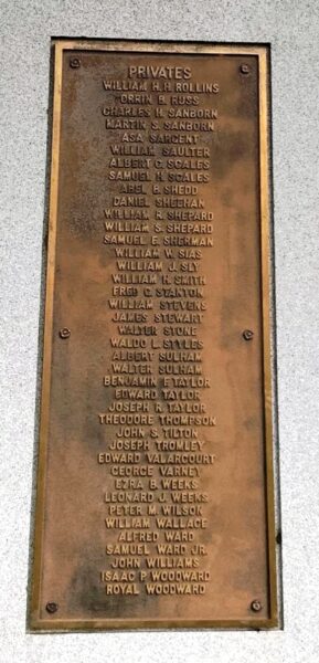 DANVILLE WAR OF THE REBELLION MEMORIAL PLAQUE D