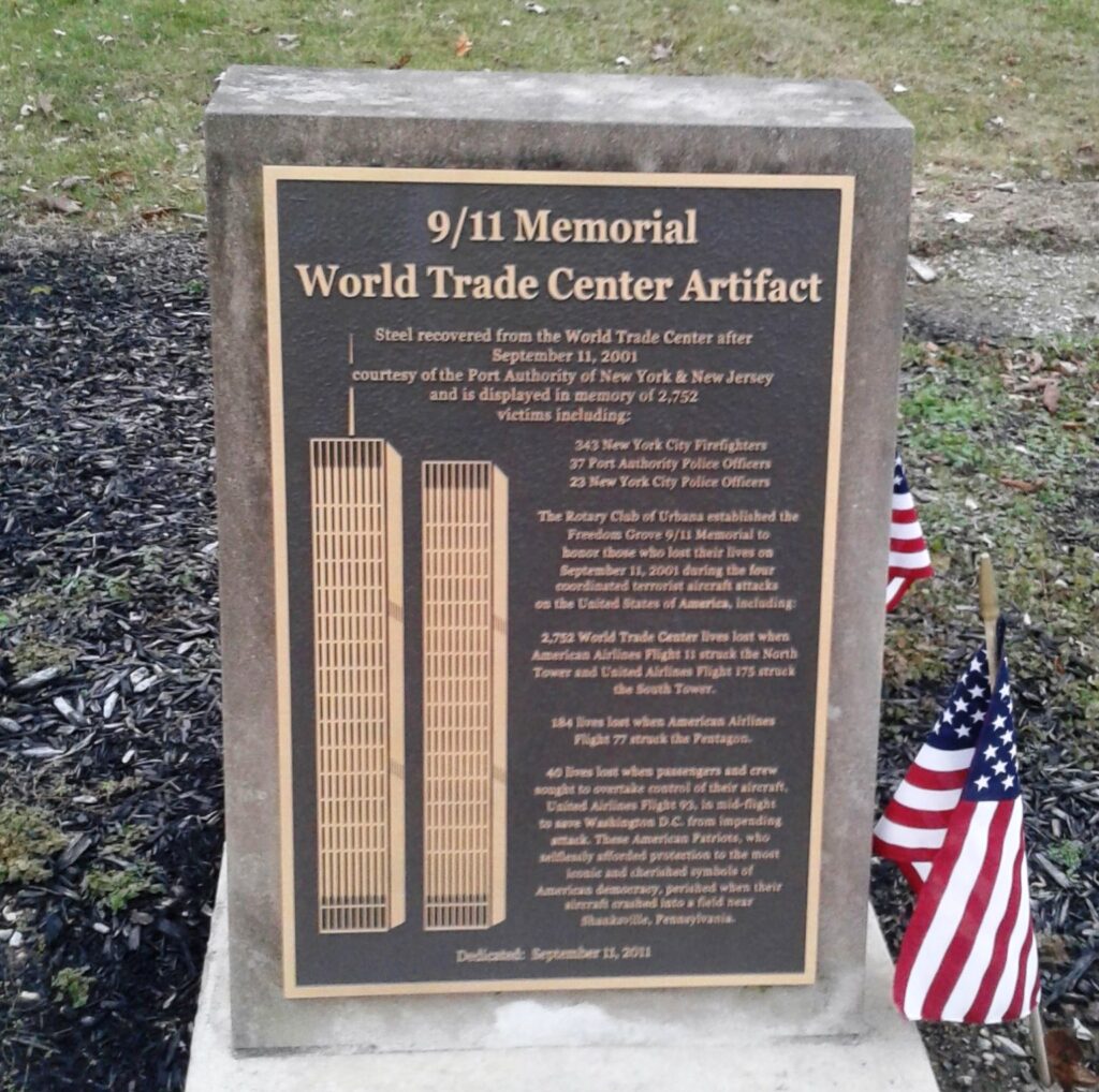 URBANA 9/11 MEMORIAL PLAQUE B