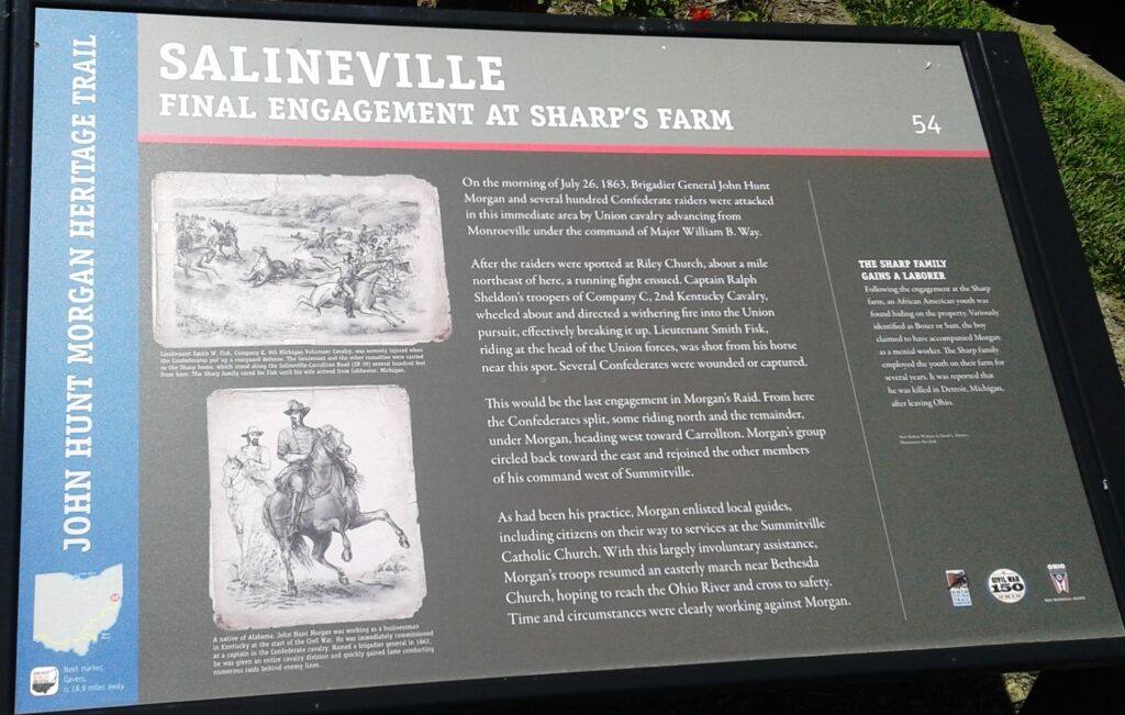 SALINEVILLE FINAL ENGAGEMENT AT SHARP”S FARM WAR MEMORIAL PANEL