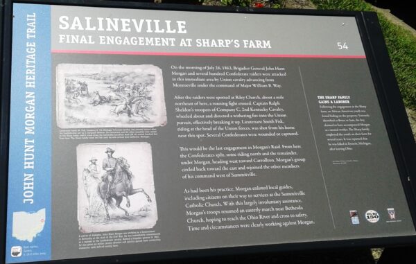 SALINEVILLE FINAL ENGAGEMENT AT SHARP”S FARM WAR MEMORIAL PANEL