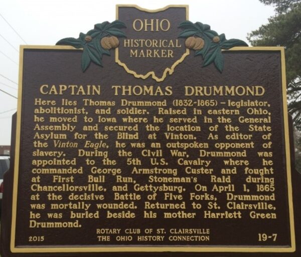 CAPTAIN THOMAS DRUMMOND WAR MEMORIAL MARKER SAINT CLAIRSVILLE