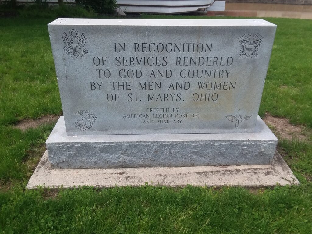 ST. MARYS, OHIO GOD AND COUNTRY VETERANS MEMORIAL