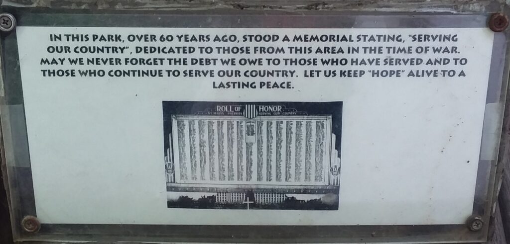 “SERVING OUR COUNTRY” LOST MEMORIAL DEDICATION PLAQUE
