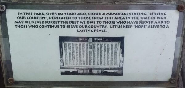 “SERVING OUR COUNTRY” LOST MEMORIAL DEDICATION PLAQUE