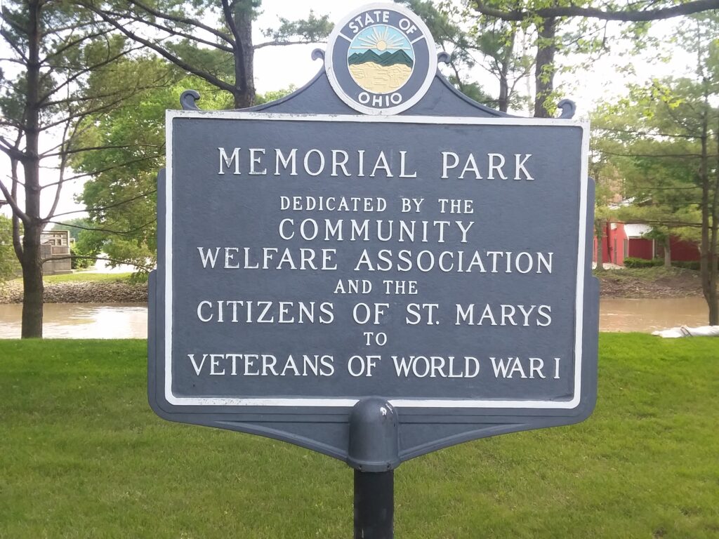 ST. MARYS VETERANS OF WORLD WAR I MEMORIAL PARK MARKER