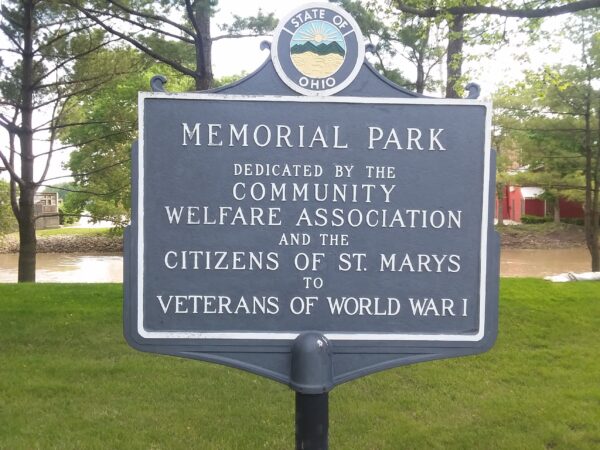 ST. MARYS VETERANS OF WORLD WAR I MEMORIAL PARK MARKER