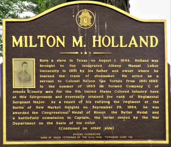 MILTON M. HOLLAND MEDAL OF HONOR WAR MEMORIAL MARKER FRONT