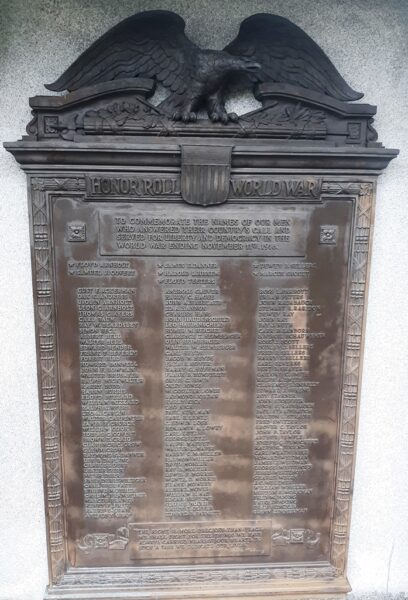 LOUDONVILLE WAR VETERANS MEMORIAL PLAQUE