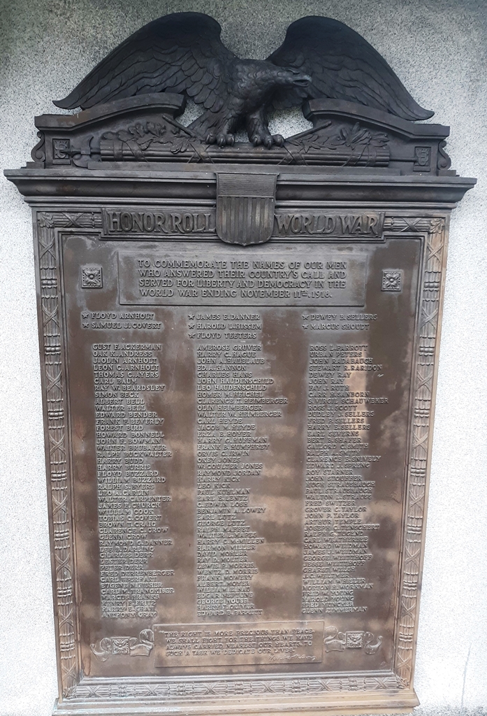 LOUDONVILLE WAR VETERANS MEMORIAL PLAQUE