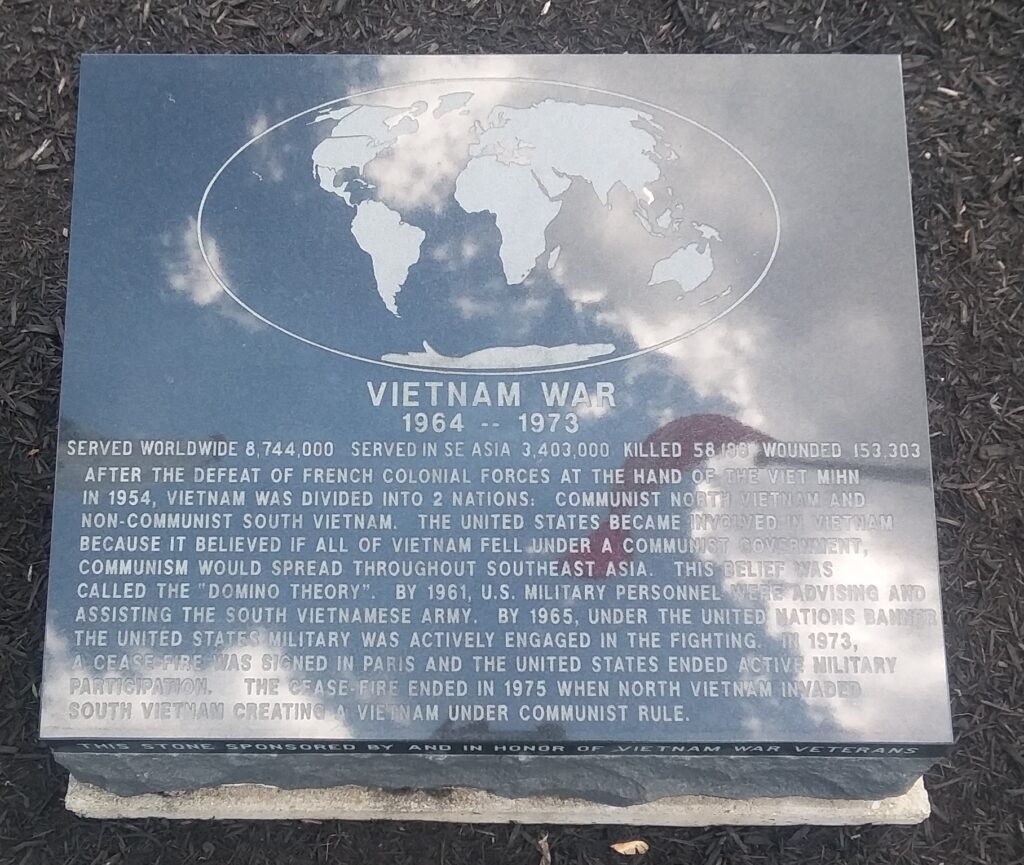 SPENCERVILLE VIETNAM WAR MEMORIAL TABLET