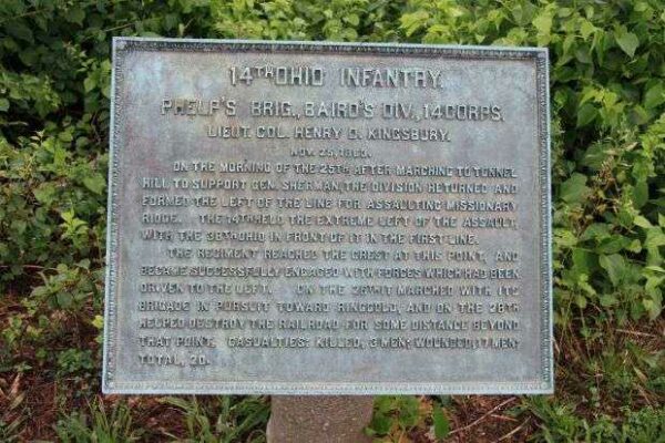 14TH OHIO INFANTRY MEMORIAL PLAQUE