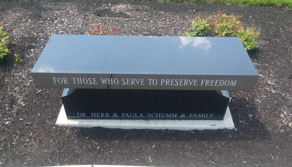 SCHUMM & FAMILY VETERANS MEMORIAL BENCH