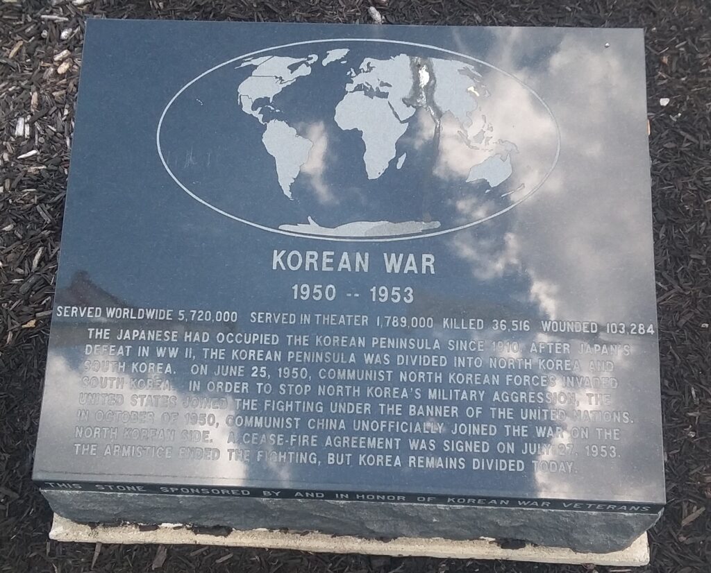 SPENCERVILLE KOREAN WAR MEMORIAL TABLET