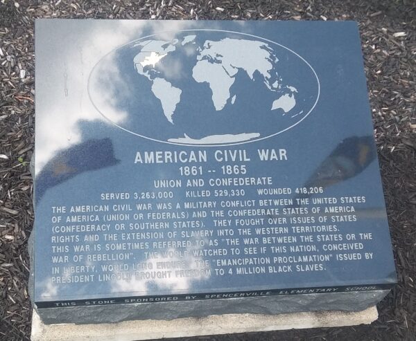 SPENCERVILLE AMERICAN CIVIL WAR MEMORIAL TABLET