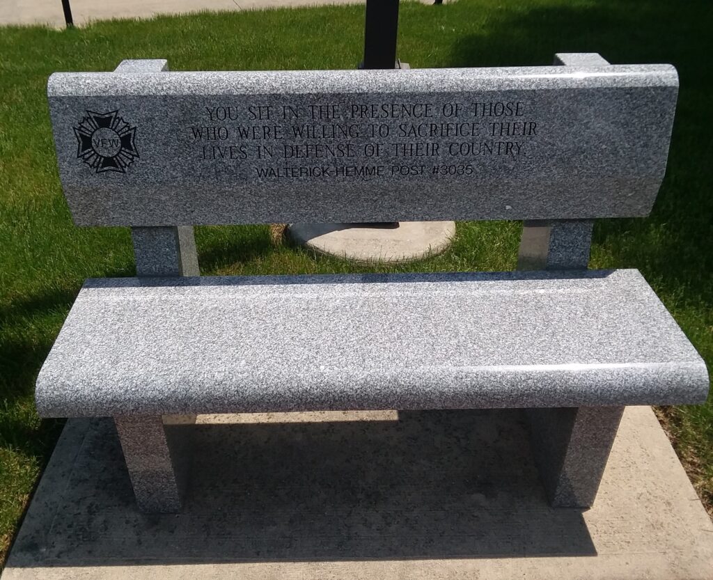 VFW POST 3035 VETERANS MEMORIAL BENCH