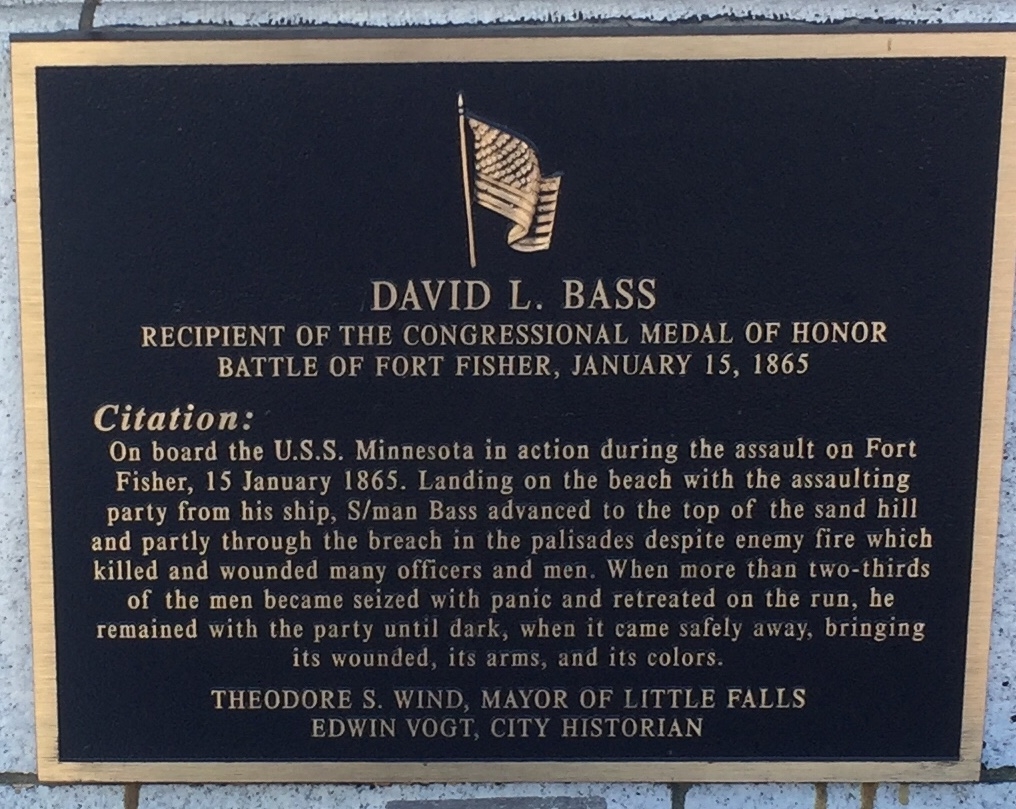 DAVID L. BASS MEDAL OF HONOR WAR MEMORIAL PLAQUE