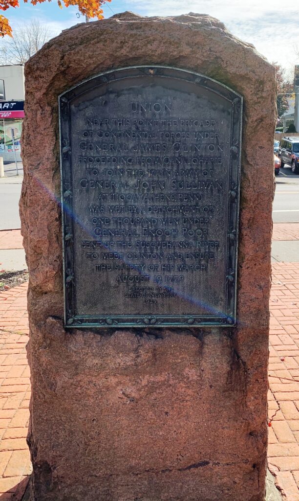 ENDICOTT ROUTES OF THE ARMIES OF GENERAL JOHN SULLIVAN AND GENERAL JAMES CLINTON MEMORIAL BACK