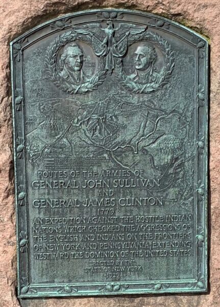 ENDICOTT ROUTES OF THE ARMIES OF GENERAL JOHN SULLIVAN AND GENERAL JAMES CLINTON MEMORIAL PLAQUE A