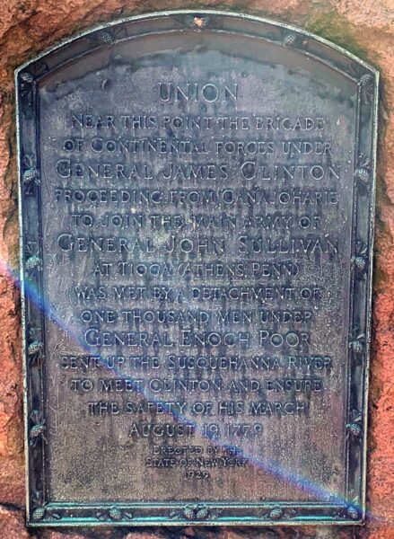 ENDICOTT ROUTES OF THE ARMIES OF GENERAL JOHN SULLIVAN AND GENERAL JAMES CLINTON MEMORIAL PLAQUE B