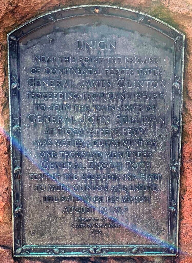 ENDICOTT ROUTES OF THE ARMIES OF GENERAL JOHN SULLIVAN AND GENERAL JAMES CLINTON MEMORIAL PLAQUE B