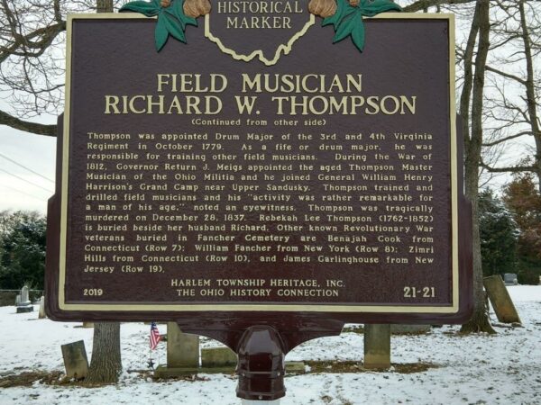 FIELD MUSICIAN RICHARD W. THOMPSON MEMORIAL MARKER BACK