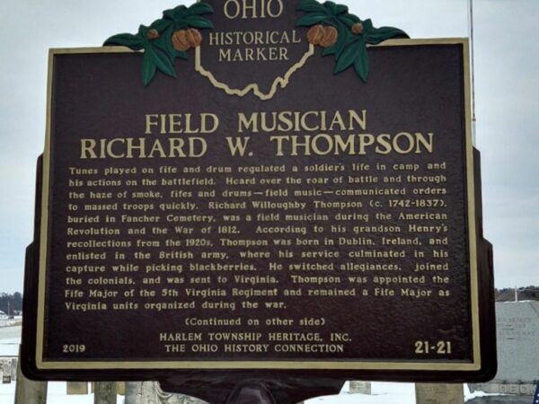FIELD MUSICIAN RICHARD W. THOMPSON MEMORIAL MARKER FRONT
