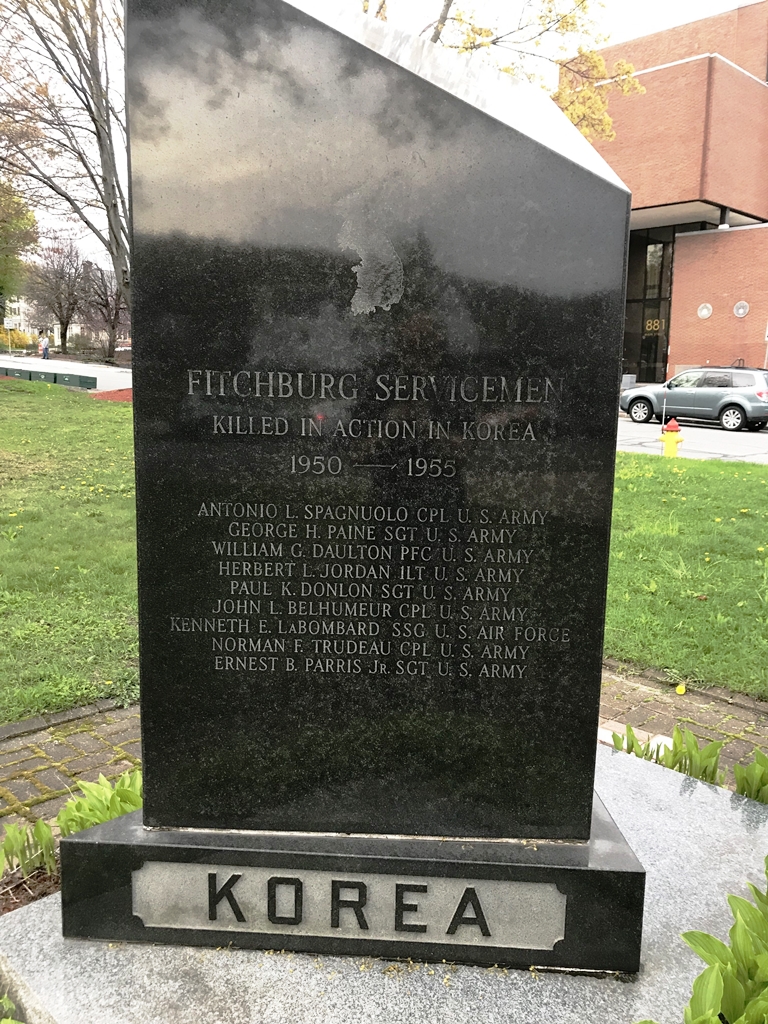 FITCHBURG KOREA VIETNAM WAR MEMORIAL SIDE A