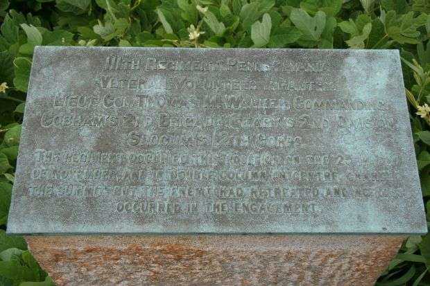 111TH REGIMENT PENNSYLVANIA MEMORIAL PLAQUE