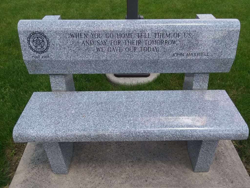 AMERICAN LEGION POST 268 WAR MEMORIAL BENCH
