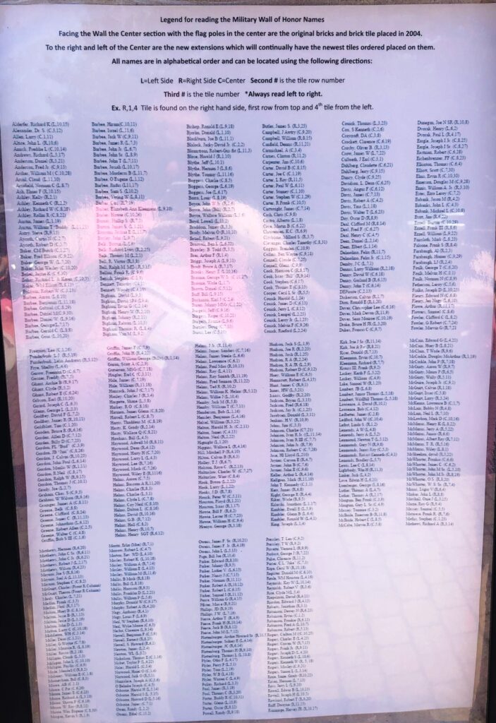 WAXHAW MILITARY WALL OF HONOR MEMORIAL PLAQUE B