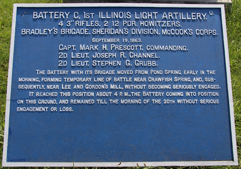 BATTERY C, 1ST ILLINOIS LIGHT ARTILLERY 4 3″ RIFLES WAR MEMORIAL PLAQUE