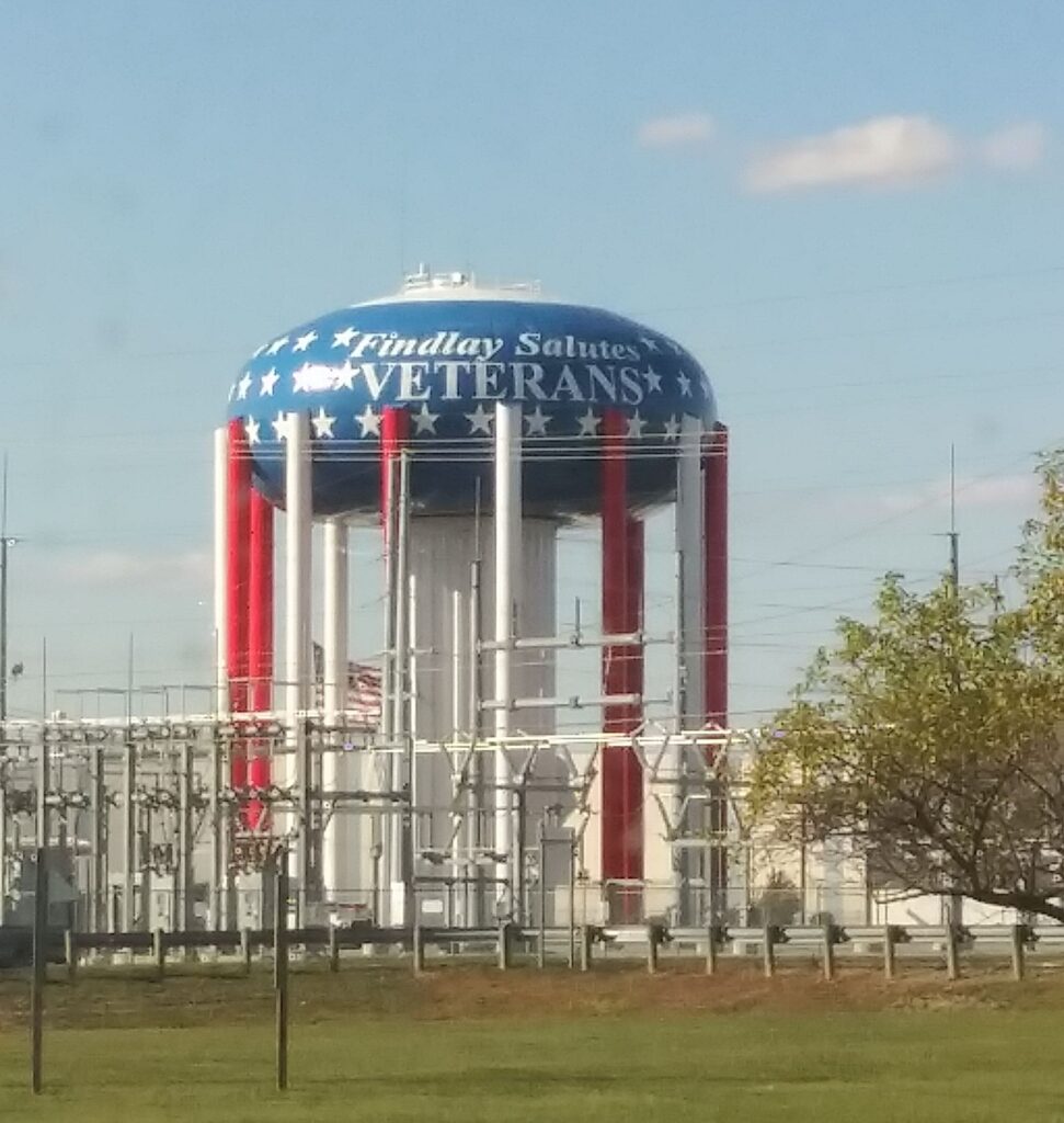FINDLAY SALUTES VETERANS MEMORIAL WATER TOWER