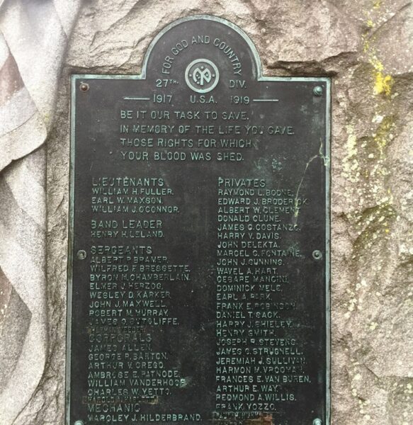 FOR GOD AND COUNTRY 27TH. DIV. WAR MEMORIAL PLAQUE