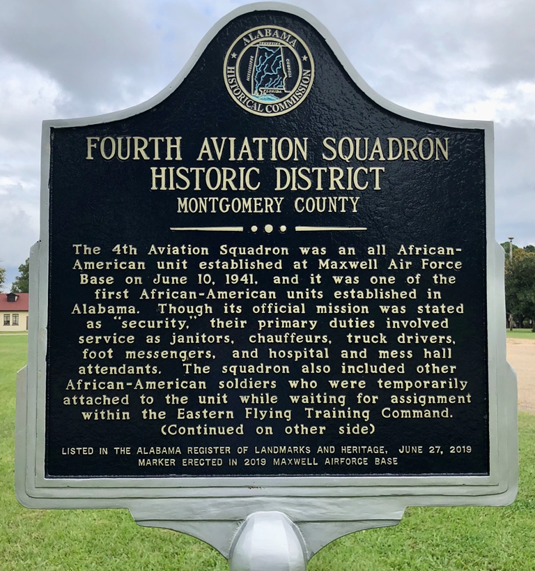 FOURTH AVIATION SQUADRON HISTORIC DISTRICT MEMORIAL MARKER FRONT