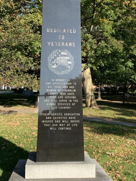 FRANKLIN COUNTY, VT VETERANS MEMORIAL