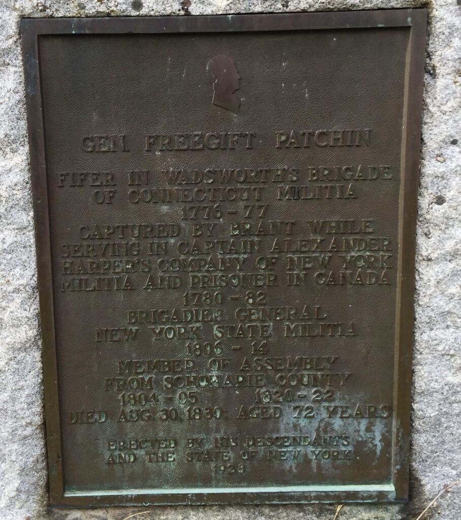 GEN. FREEGIFT PATCHIN WAR MEMORIAL PLAQUE