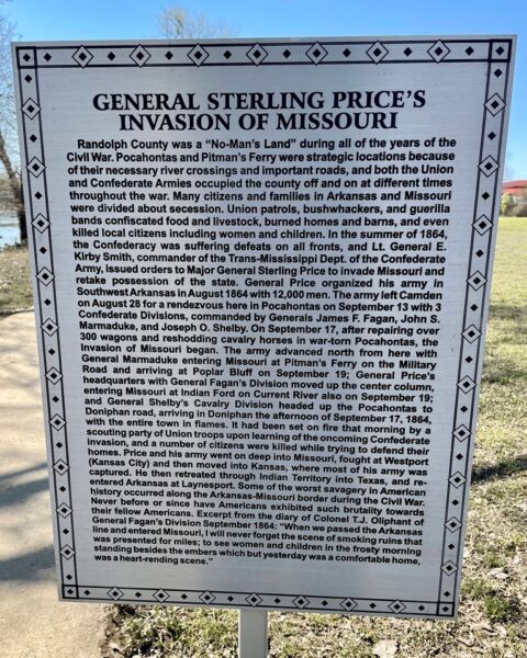 GENERAL STERLING PRICE’S INVASION OF MISSOURI MEMORIAL PLAQUE