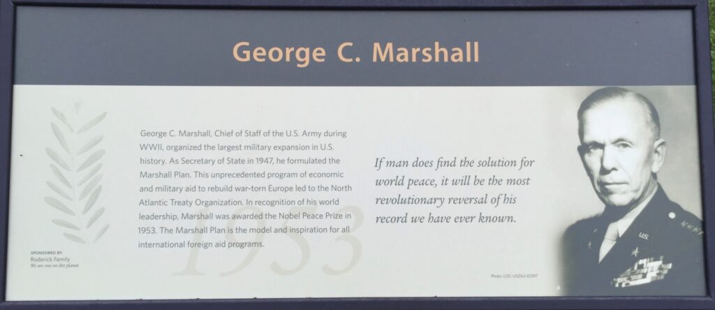 GEORGE C. MARSHALL WAR MEMORIAL PLAQUE EUGENE, OR