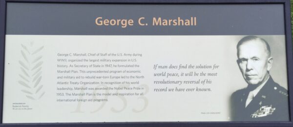 GEORGE C. MARSHALL WAR MEMORIAL PLAQUE EUGENE, OR