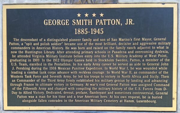 GEORGE SMITH PATTON, JR. WAR MEMORIAL PLAQUE