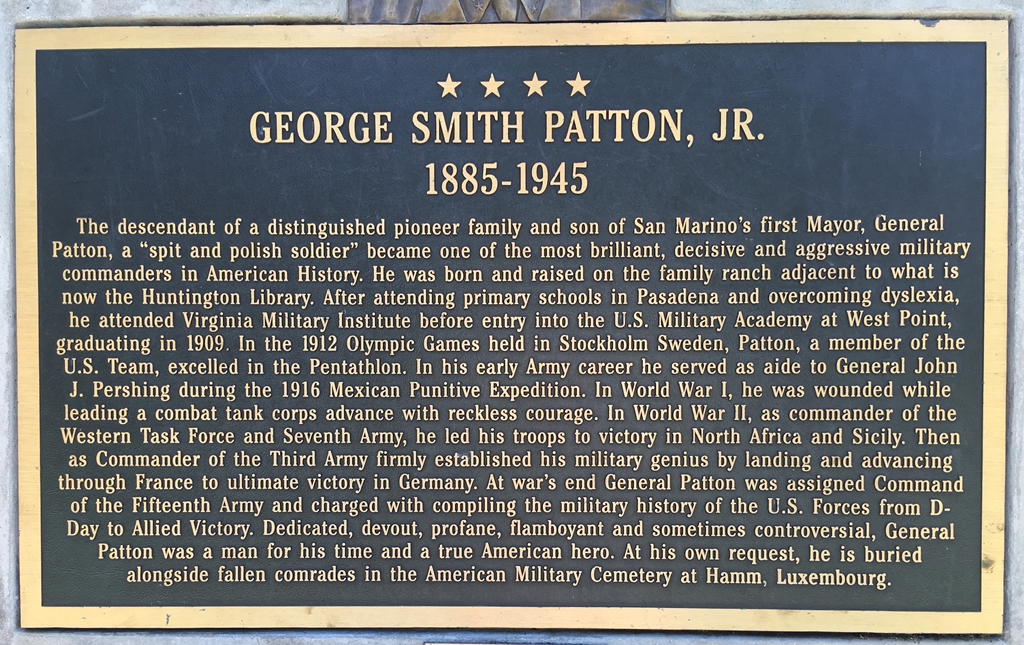 GEORGE SMITH PATTON, JR. WAR MEMORIAL PLAQUE