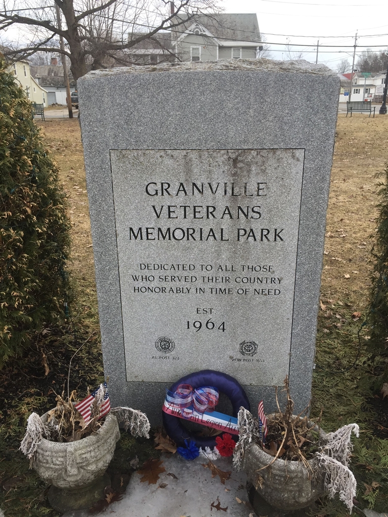 GRANVILLE VETERANS MEMORIAL PARK DEDICATION STONE