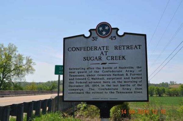 CONFEDERATE RETREAT AT SUGAR CREEK MEMORIAL MARKER